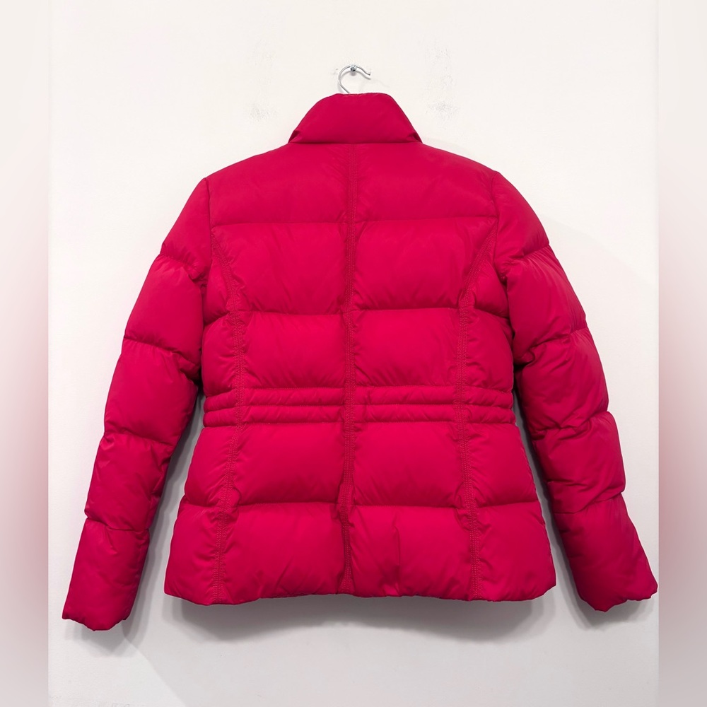 Lands End Down Puffer Jacket Coat Red Zipper Pockets Womens Size S(6-8) LIKE NEW - Picture 2 of 12